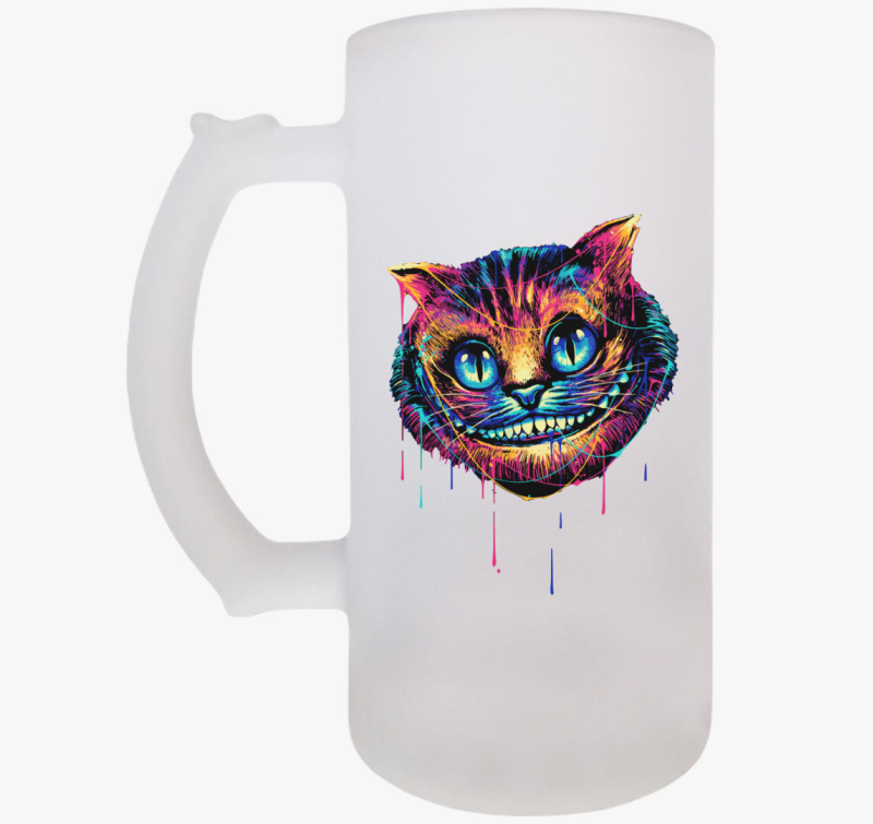 Colorful cat face söröskorsó