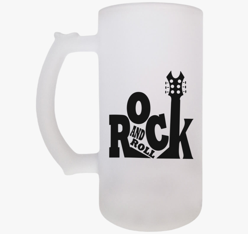Rock and roll feliratú söröskorsó