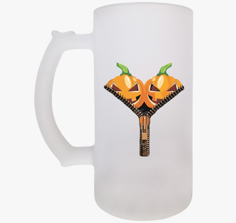 Halloween pumpkin zipper söröskorsó