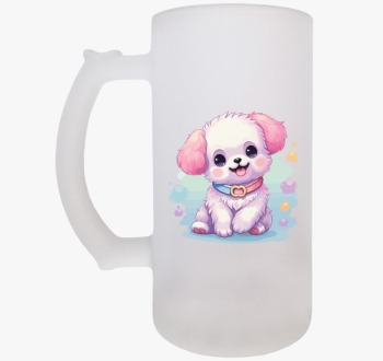 Kis fehér kutyus sör...