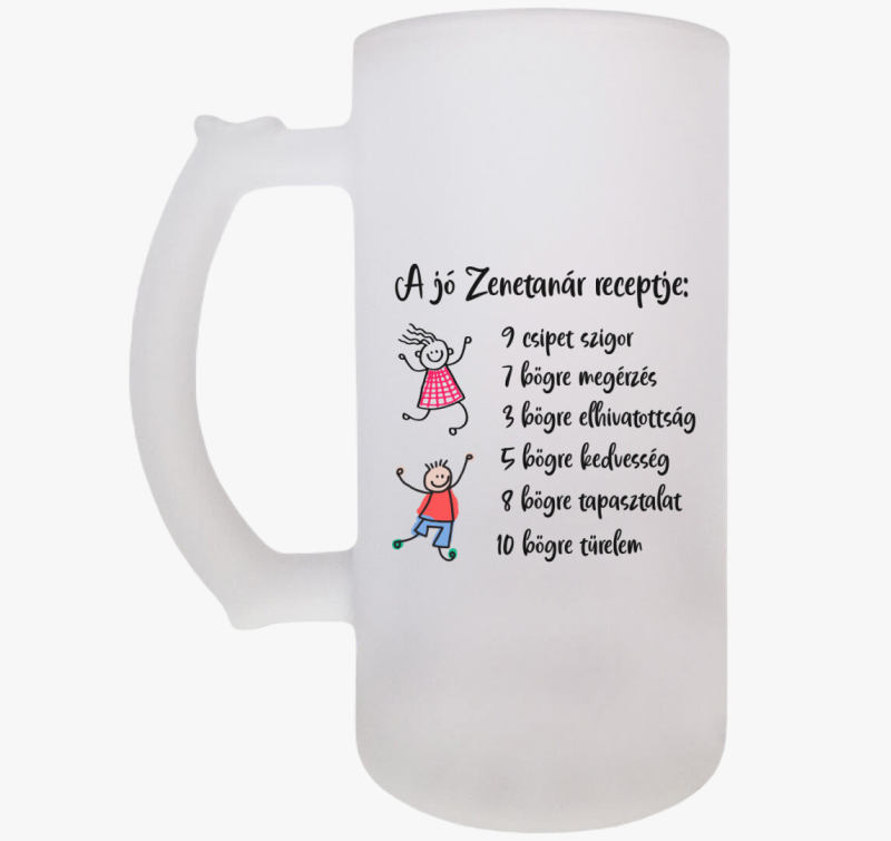 Zenetanár söröskorsó