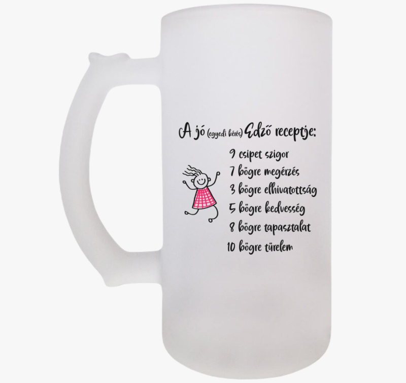 Lányos edző söröskorsó