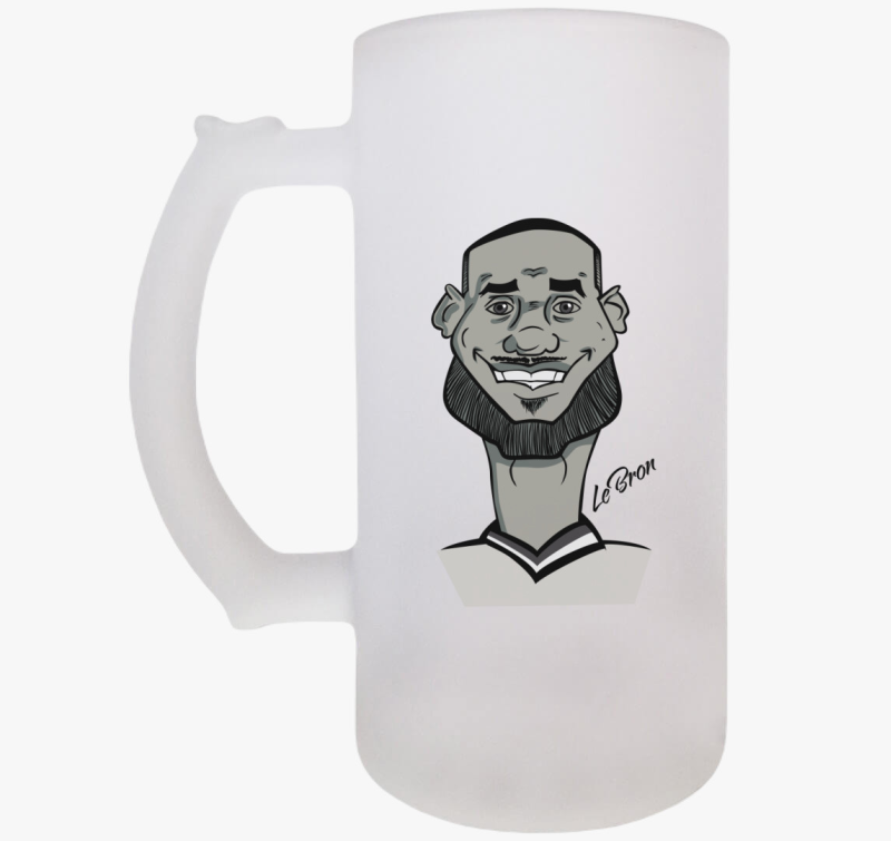 LeBron caricature söröskorsó