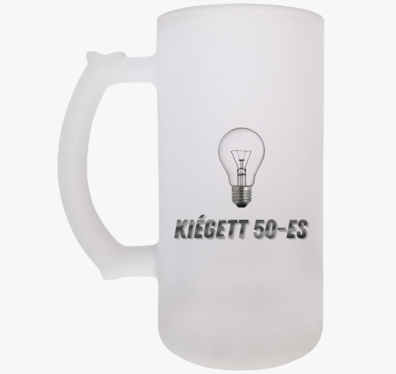 Kiégett 50-es - Születésnapi söröskorsó - egyedi évszámmal