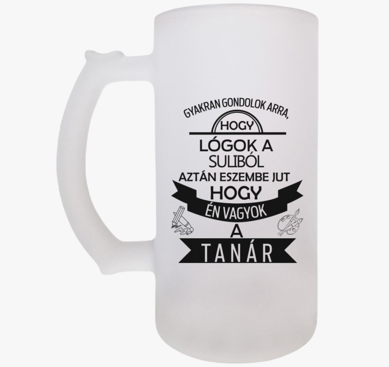 Lógós tanár söröskorsó