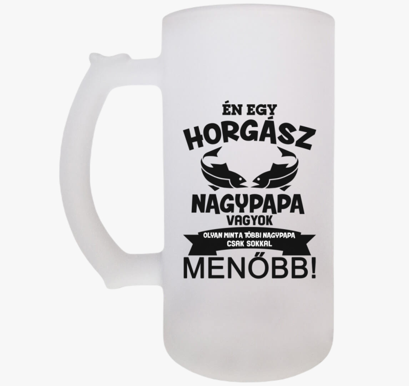 Horgász nagypapa söröskorsó