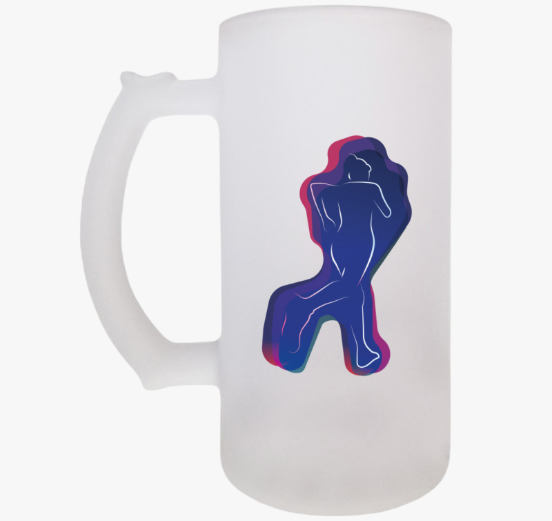 Futó női alakos söröskorsó