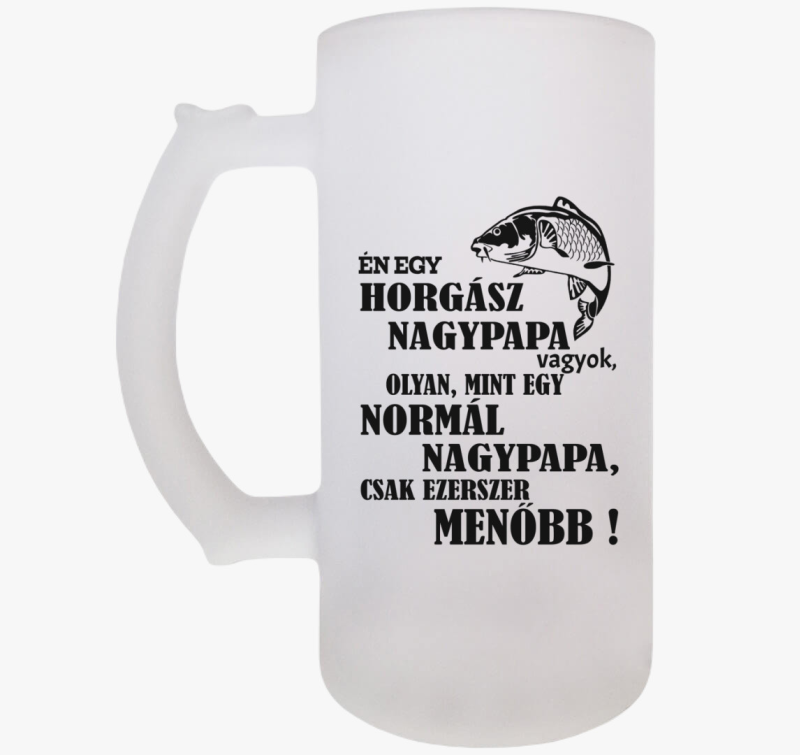 Menő horgász nagypapa söröskorsó