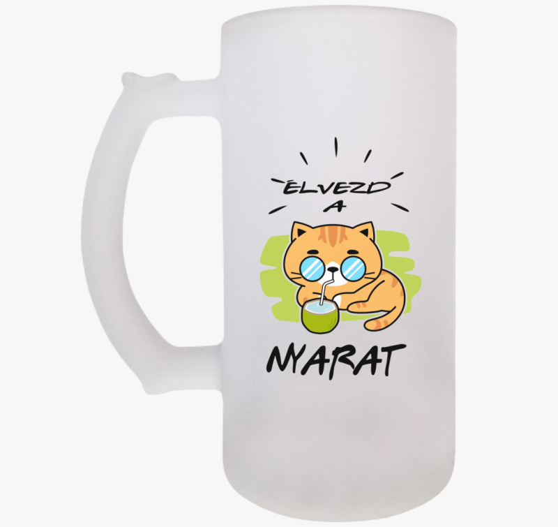 Nyaraló cicás söröskorsó