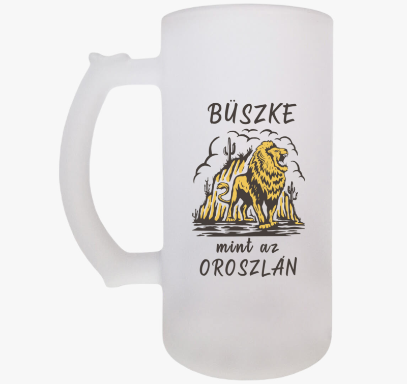 Büszke oroszlános söröskorsó 
