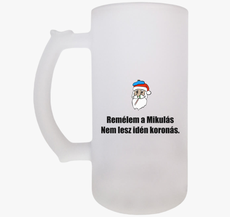 Koronás Mikulás söröskorsó