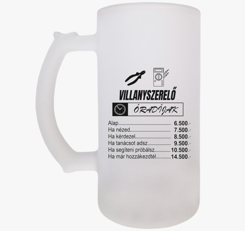 Villanyszerelő óradíjak söröskorsó