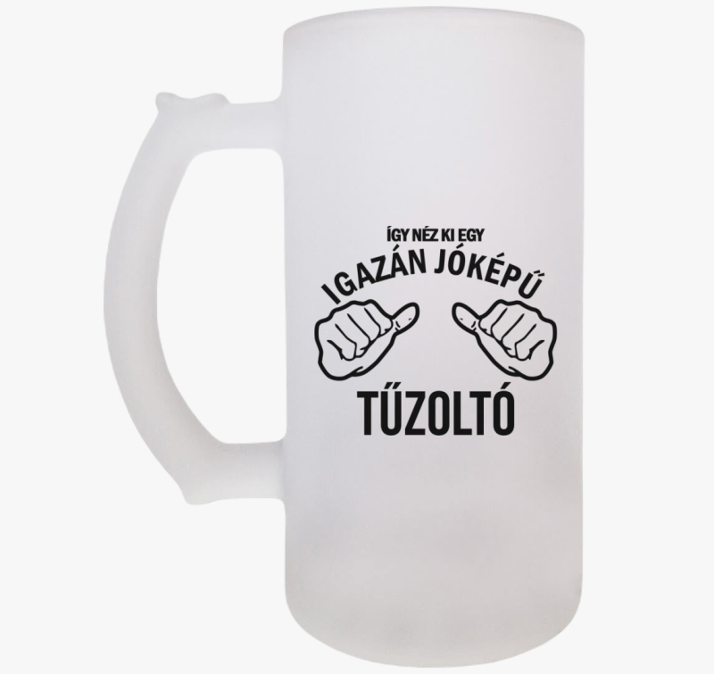 Jóképű tűzoltó söröskorsó