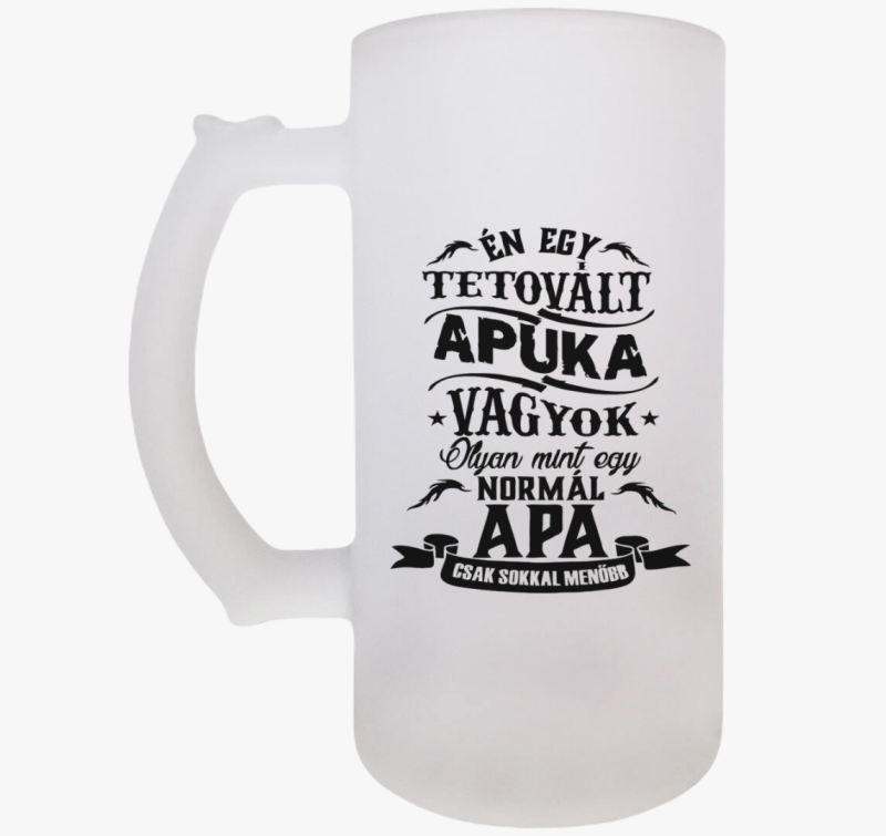 Tetovált apuka söröskorsó