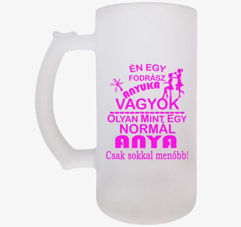 Fodrász anyuka söröskorsó