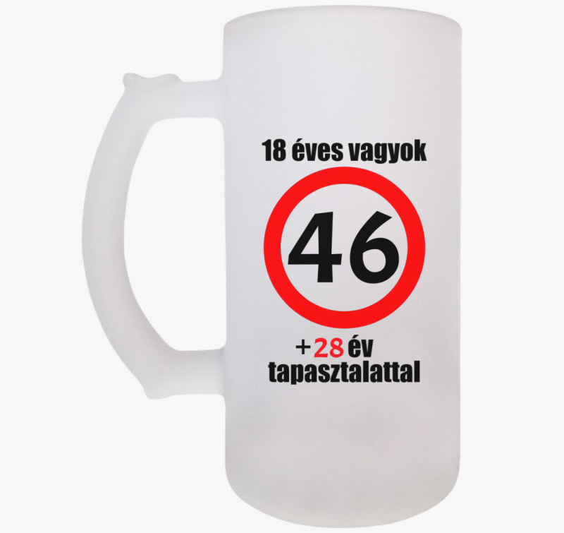 Születésnapos söröskorsó  - választható évszámmal/tapasztalattal -