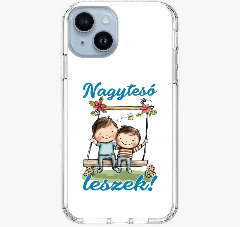 Nagytesó leszek, kisfiú hintázik kisfiúval telefontok