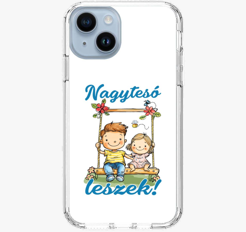 Nagytesó leszek, kisfiú hintázik pici lánnyal telefontok