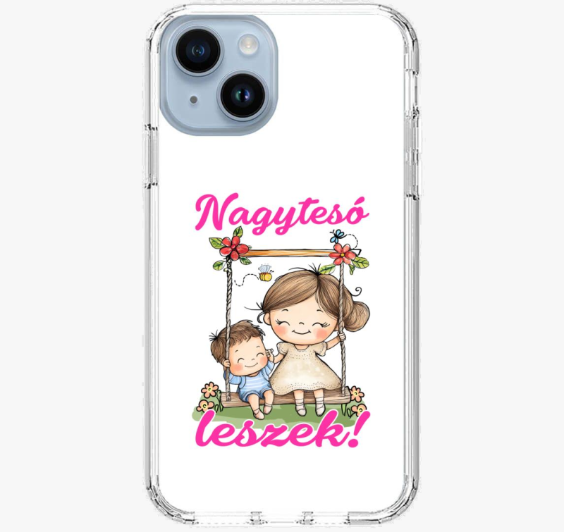 Nagytesó leszek, kislány hintázik pici fiúval telefontok