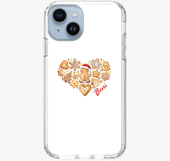 Mézeskalácsból szív családi szett névvel telefontok