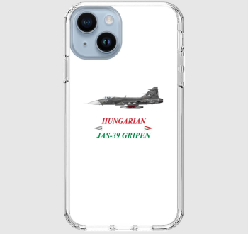 JAS-39 Gripen bal oldal nézet piros-fehér-zöld felirattal telefontok