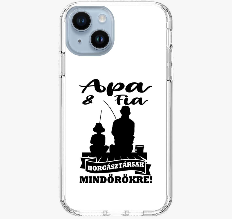 Apa és fia  horgásztársak telefontok