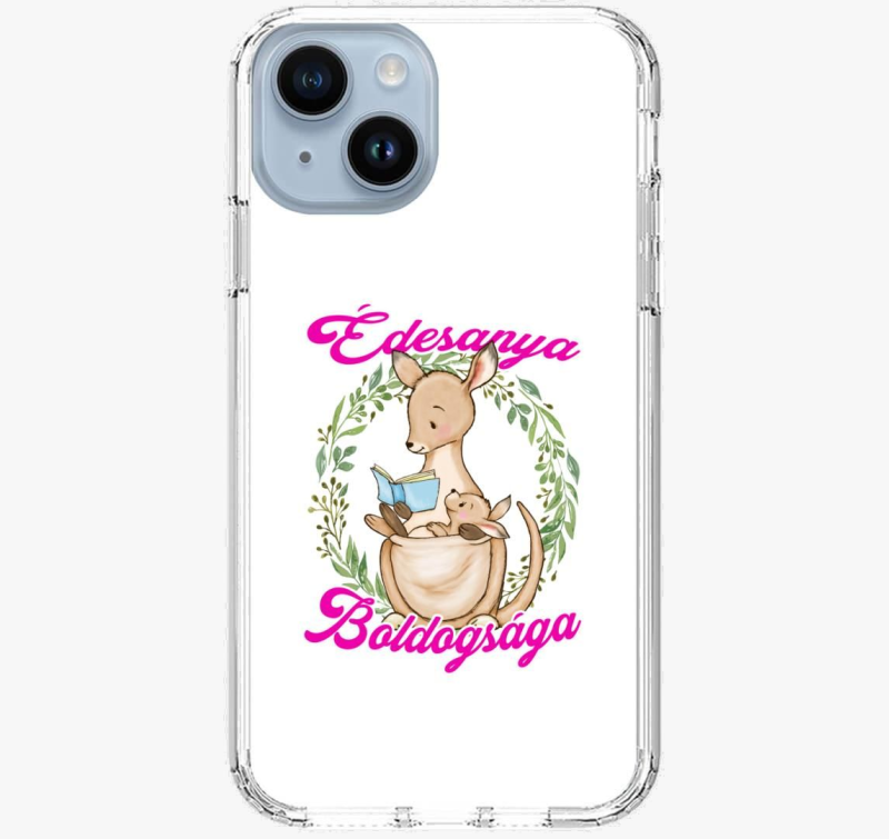 Édesanya boldogsága kenguru lányos telefontok