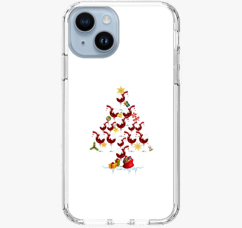 Boldog Karácsonyt boros poharas telefontok