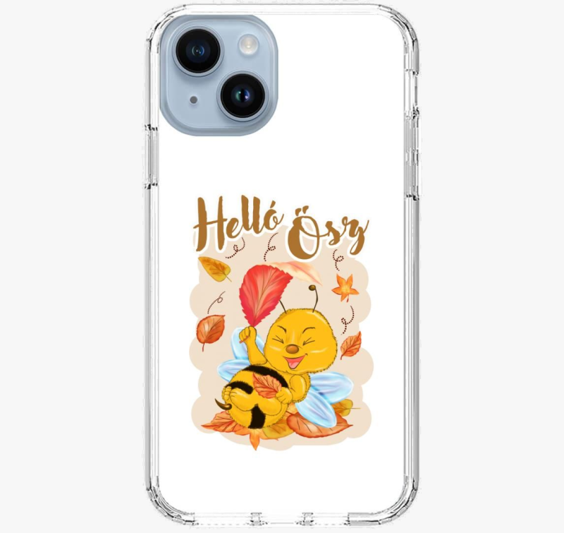 Helló ősz méhecske játszik gyerek telefontok