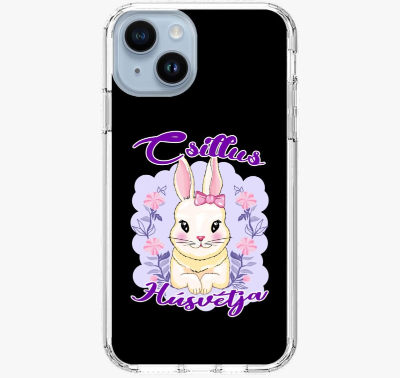 Húsvét Nyuszi könyököl, névvel lány telefontok