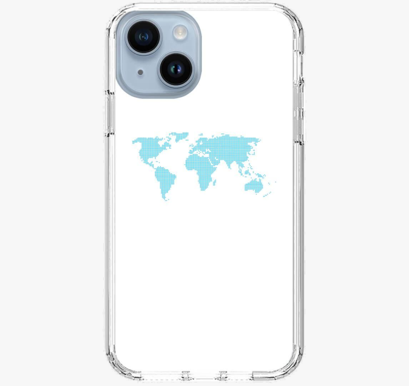 Pontozott kék világtérkép telefontok