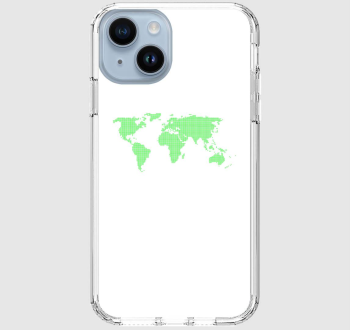 Pontozott zöld világtérkép telefontok
