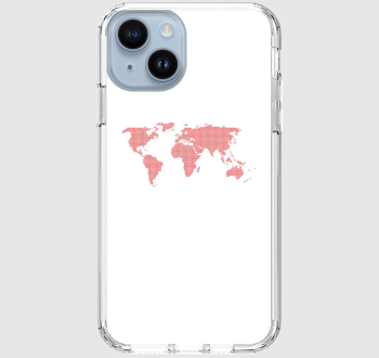 Pontozott piros világtérkép telefontok