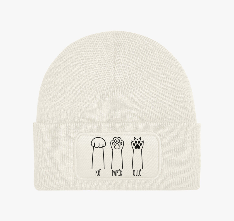 Kő papír olló macska téli sapka