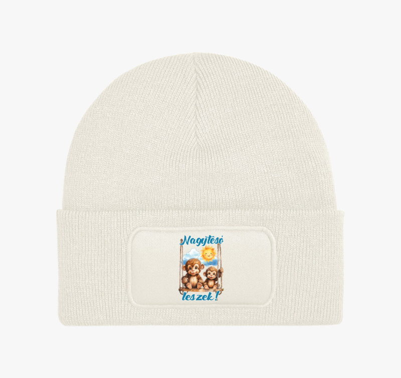 Nagytesó leszek, kismajmok hintán fiús téli sapka