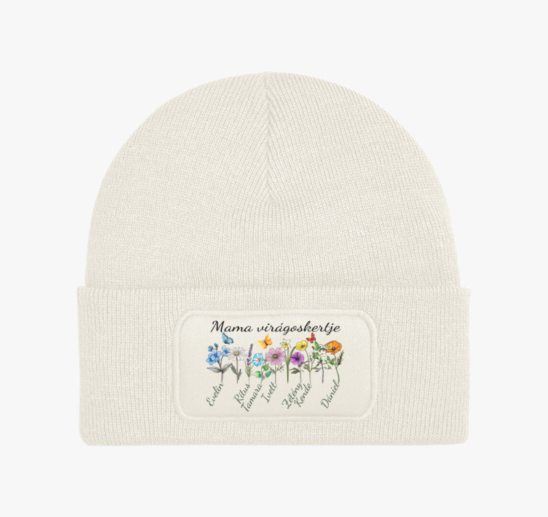 Mama virágoskertje téli sapka