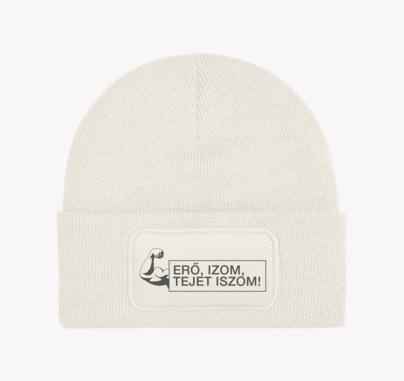Erő, izom, tejet iszom téli sapka