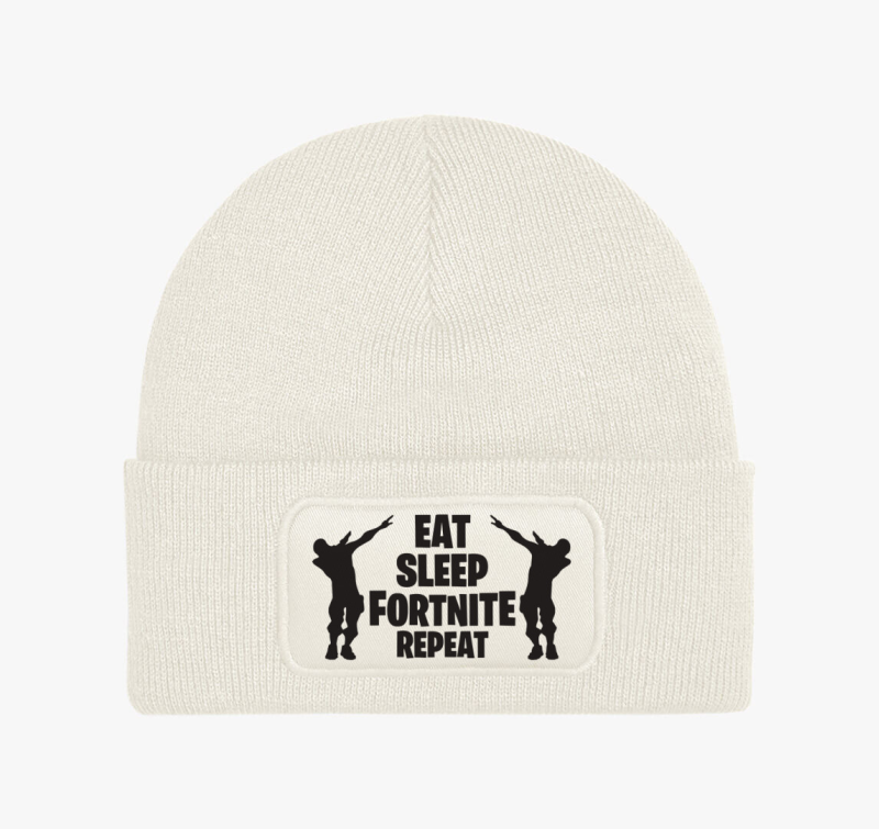 Eat sleep Fortnite repeat gamer téli sapka
