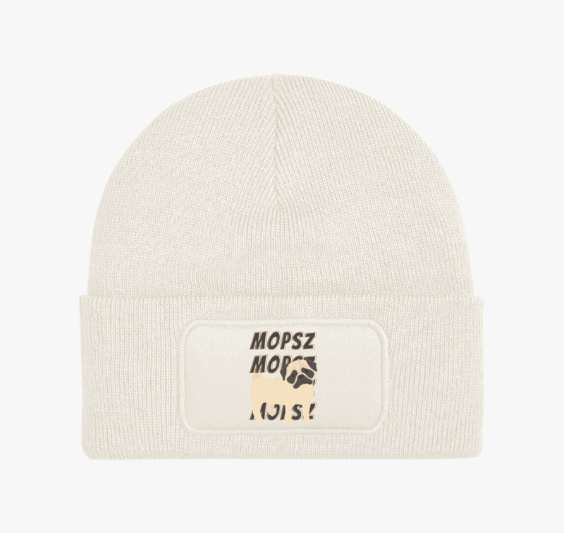 Mopsz mintás téli sapka