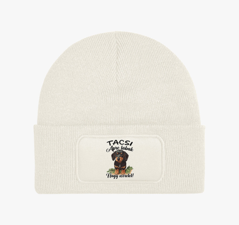 Tacsi Apró lábak, nagy szeretet fekete tacsi téli sapka