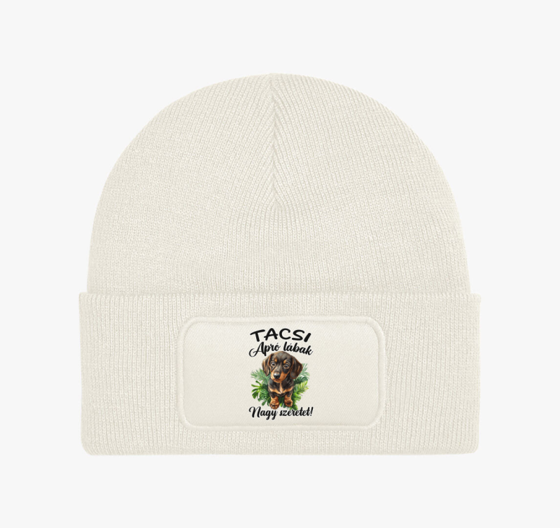 Tacsi Apró lábak, nagy szeretet barna tacsi téli sapka
