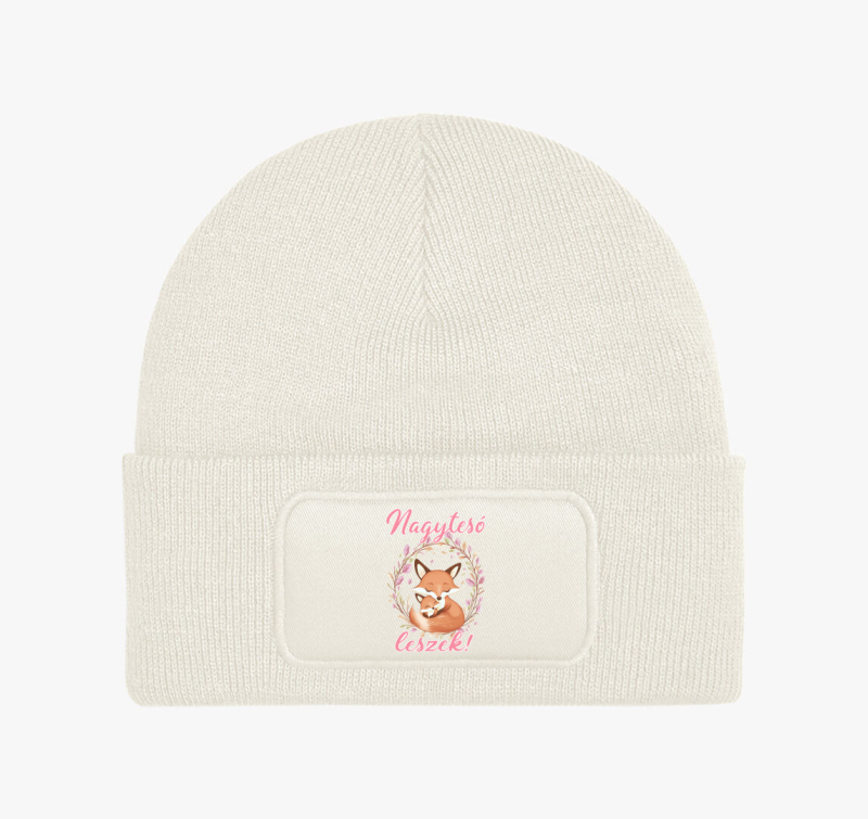 Nagytesó leszek, kisrókák rózsaszín felirat téli sapka