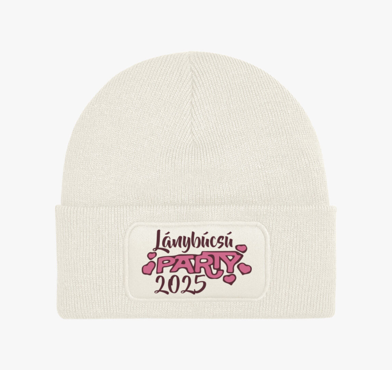 Lánybúcsú party szíves téli sapka