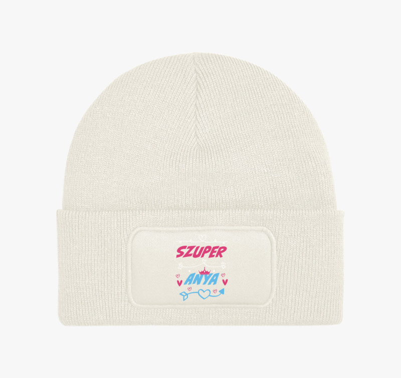 Szuper anya mintás téli sapka