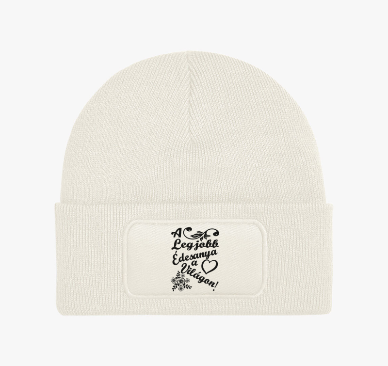 Anyák napi Legjobb Anya a világon virágos téli sapka