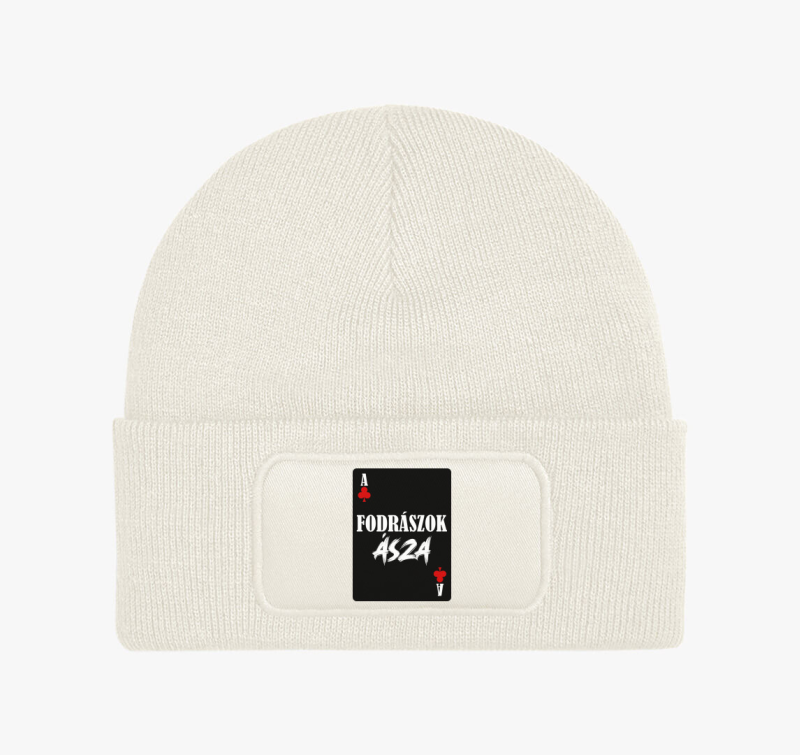 Fodrászok ásza kártyás feliratos téli sapka