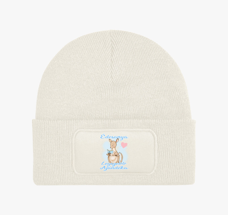 Édesanya legszebb ajándéka kenguru fiús téli sapka