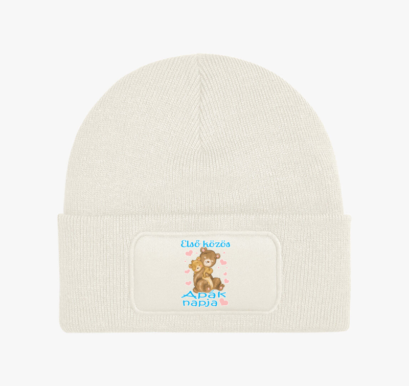 Első közös Apák napja maci fiús téli sapka