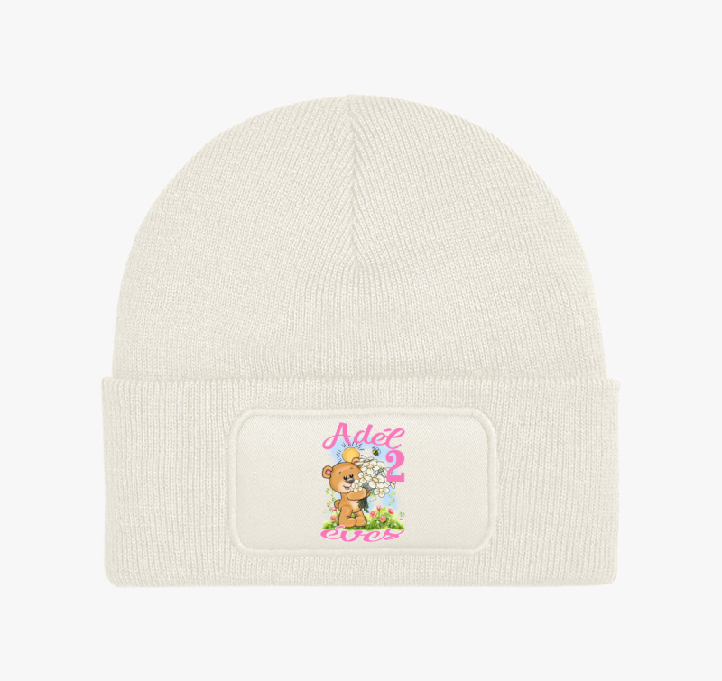 Maci virágcsokorral szülinapi gyerek téli sapka