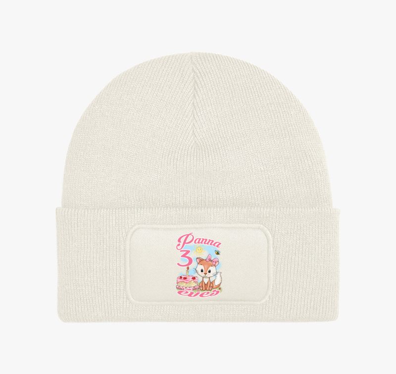 Róka tortával lányos szülinapi gyerek téli sapka